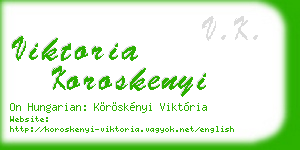 viktoria koroskenyi business card